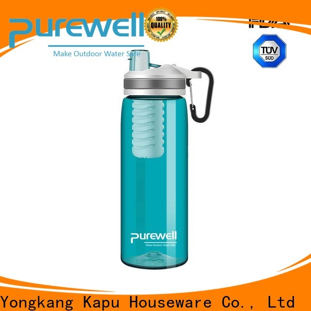 Purewell with carabiner portable water purifier bottle supplier