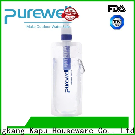 Purewell best filtered water bottle from China for camping