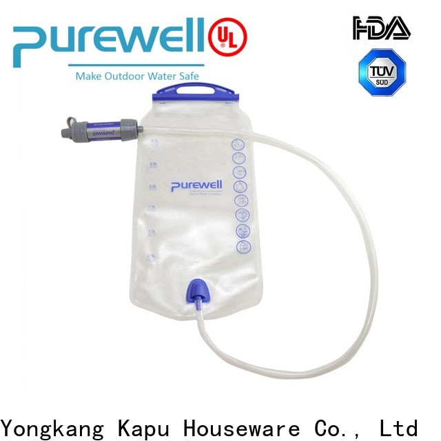 Purewell hanging water filter bag from China for travel