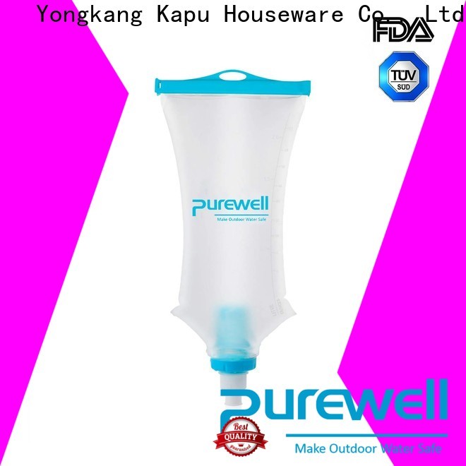 Purewell collapsible hiking water purifier factory price for travel