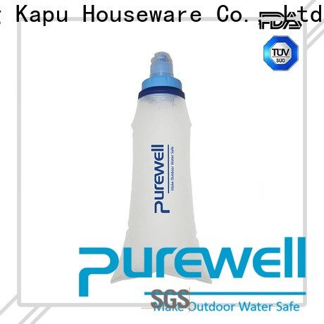 Purewell 1200ml soft running water bottle supplier for hiking