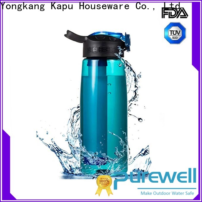 Purewell self filtering water bottle supplier for running