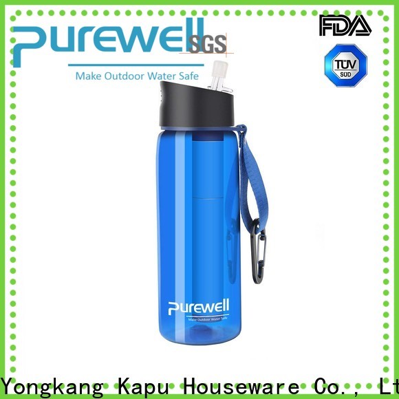 Purewell with carabiner best water purifier bottle supplier for Backpacking