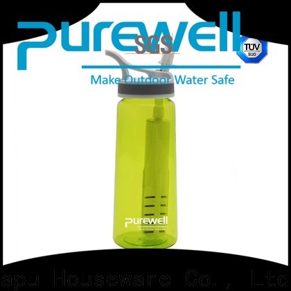 Purewell with carabiner water filtration bottle wholesale for hiking