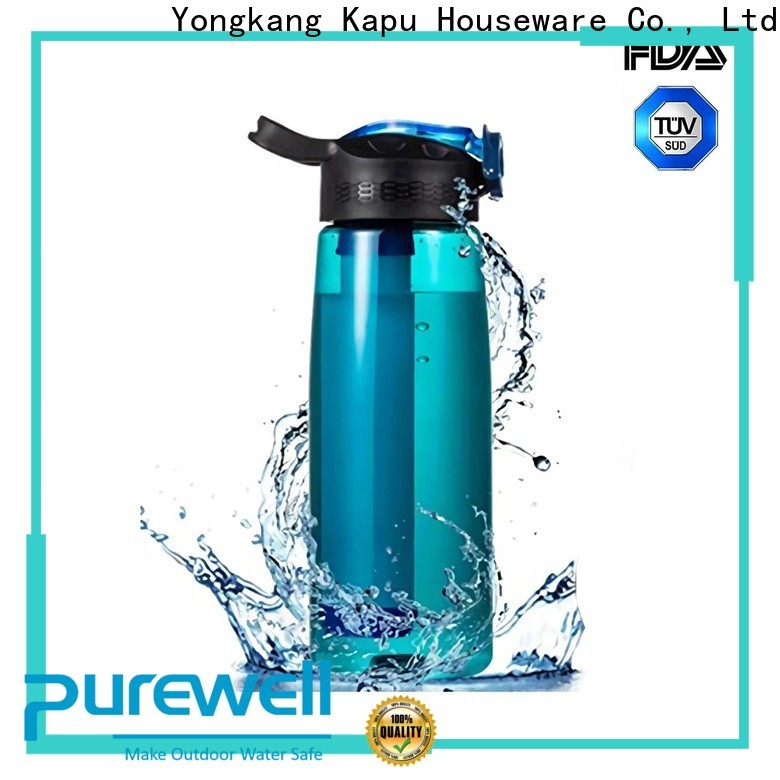 Purewell with carabiner portable water filter bottle supplier for hiking