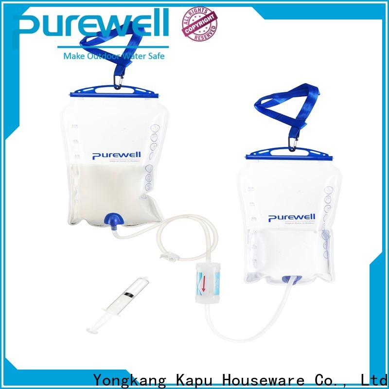 Purewell convenient gravity filter bag factory price for outdoor activities