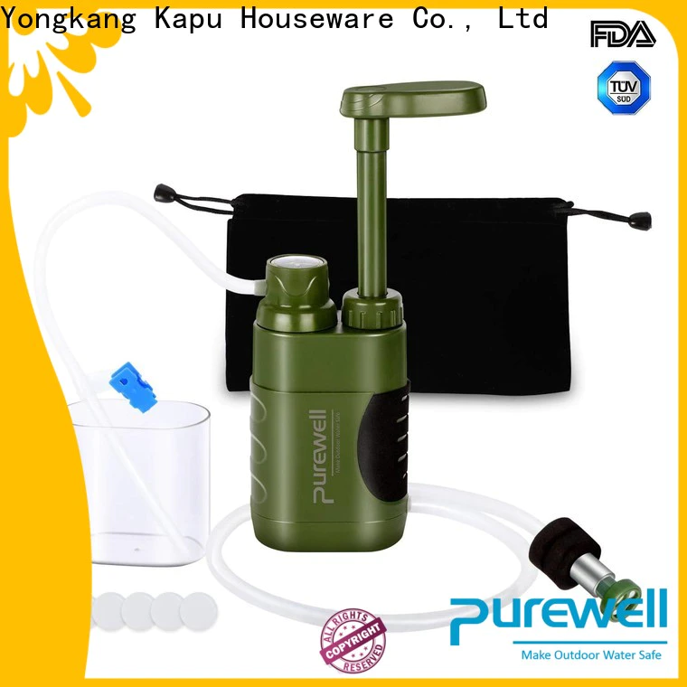 Purewell No chemical hiking water filter from China for hiking