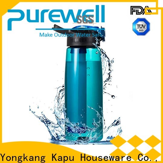 Purewell water bottle with built in filter wholesale for Backpacking