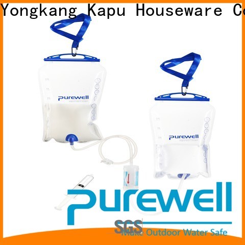 Purewell collapsible gravity water filter backpacking reputable manufacturer for travel