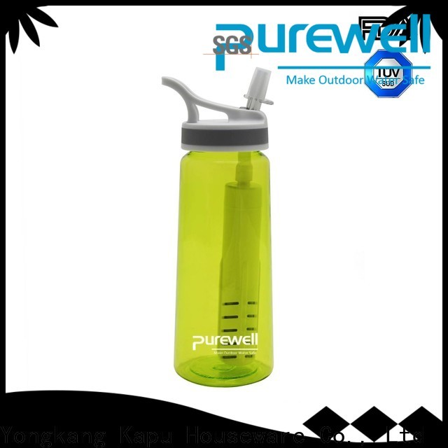 Purewell with carabiner reusable water bottle with filter supplier for running