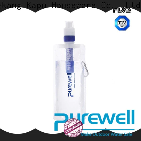 Purewell best filtered water bottle customized for camping