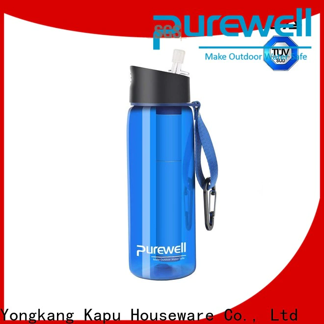 Purewell portable water purifier bottle supplier for hiking