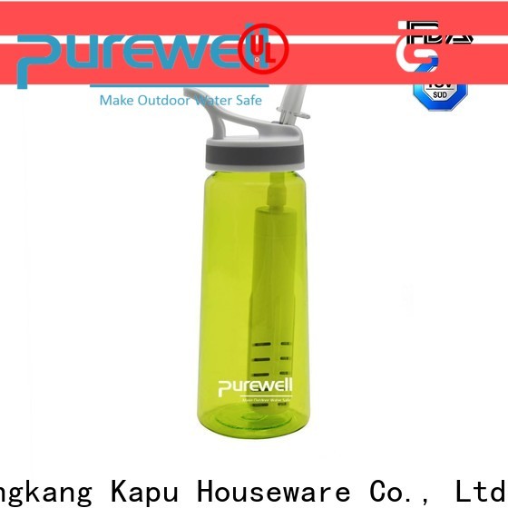 Purewell Detachable water filter bottle supplier for hiking