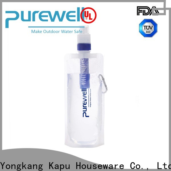 Collapsible collapsible water filter bottle from China for outdoor activities