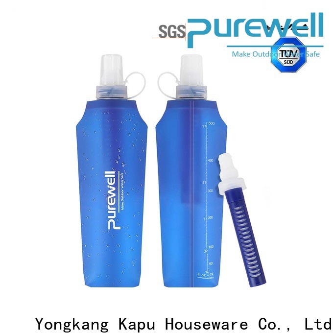 Purewell soft flask water bottle from China for Backpacking