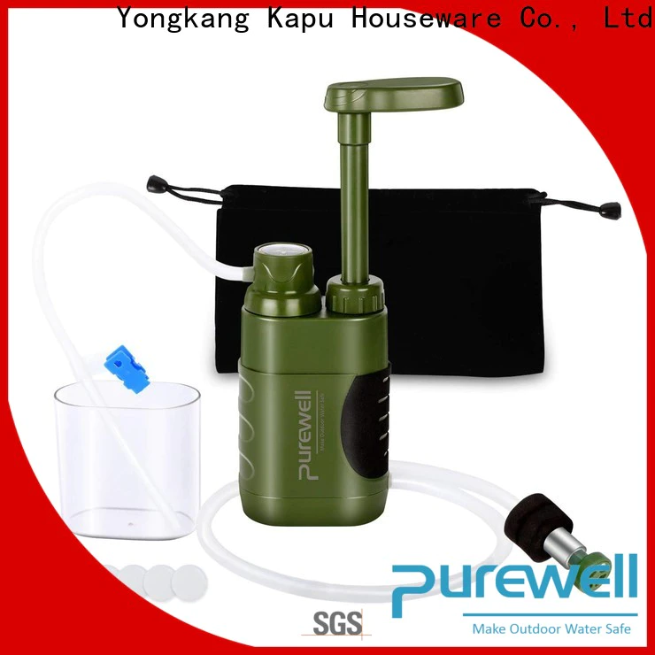 Purewell water purification pump hiking from China for outdoor activities
