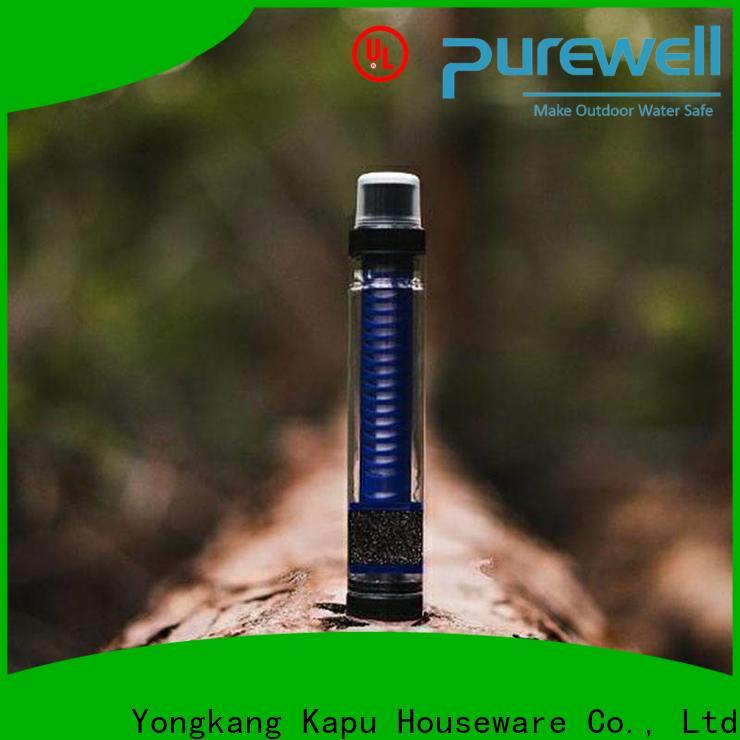 Purewell portable outdoor water filter straw factory price for traveling
