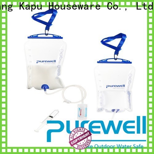 Purewell collapsible water gravity bag factory price for hiking