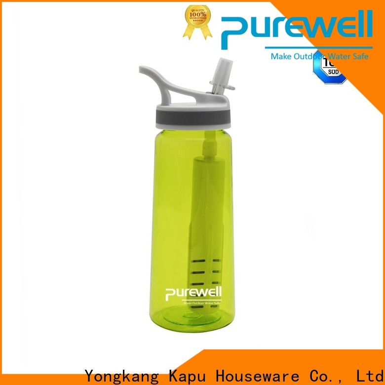 Purewell portable water purifier bottle wholesale for running