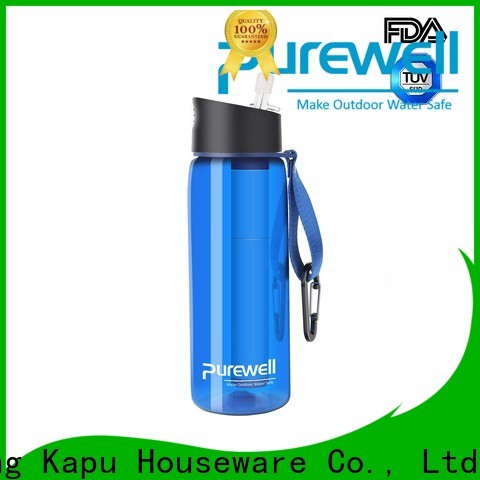 Purewell with carabiner travel filter bottle wholesale for hiking
