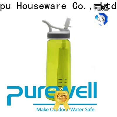 Purewell water filter drink bottle supplier for hiking