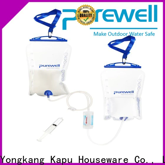 Purewell gravity fed water filter backpacking from China for travel