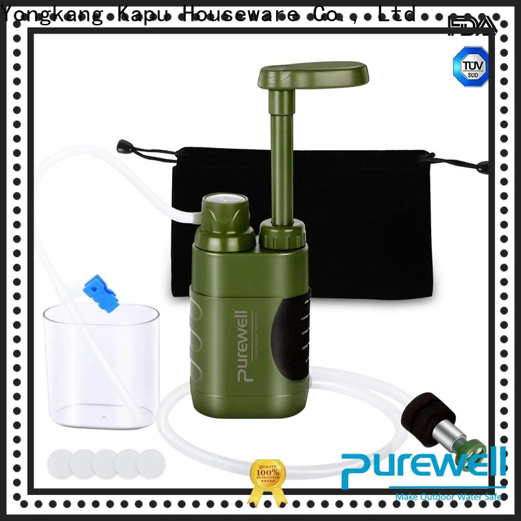 Purewell BPA Free hiking water purifier pump customized for outdoor activities