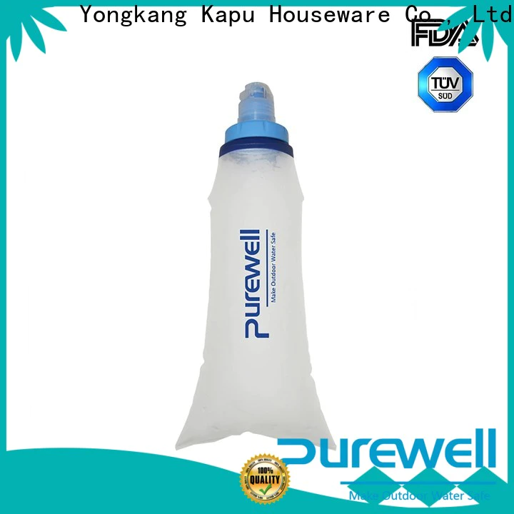 Purewell soft running water bottle supplier for Backpacking