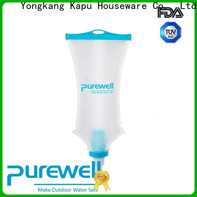 Purewell collapsible backpacking water filter bag factory price for hiking