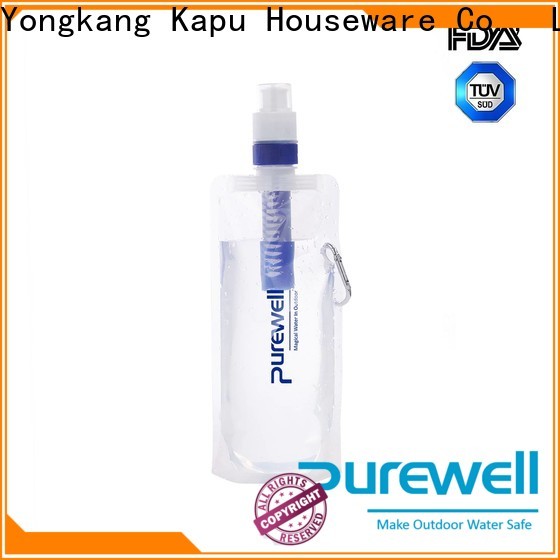 Purewell Collapsible collapsible water bottle with filter customized for hiking