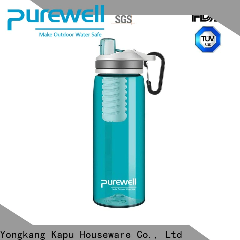 Purewell water filtration bottle for travel supplier for hiking