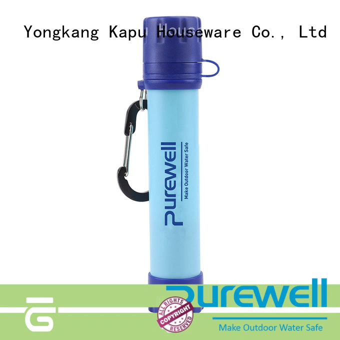 Purewell portable personal water filter straw for traveling