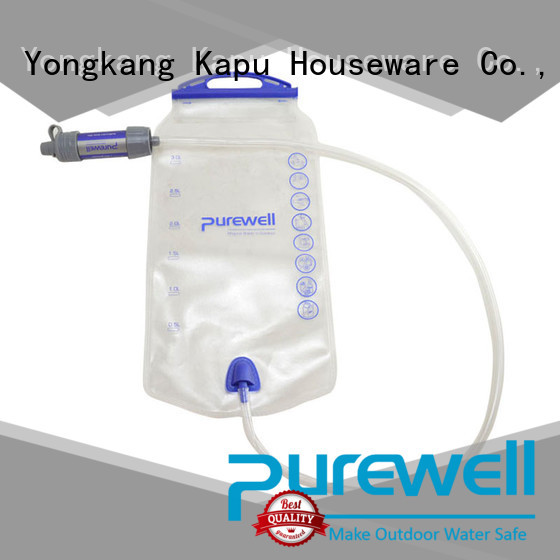 Purewell easy-hanging water filter bag from China for travel