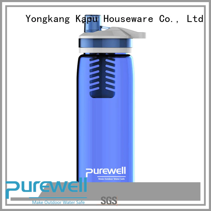 Purewell water purifier bottle supplier for Backpacking