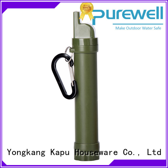 Purewell portable outdoor water filter straw for traveling