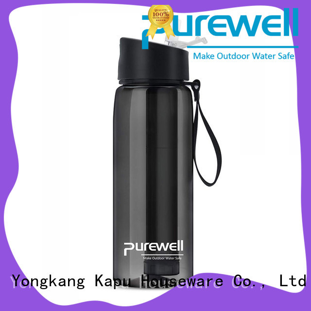 Purewell with carabiner water filter bottle wholesale for running