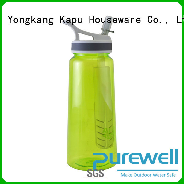 water filter bottle hiking for running Purewell