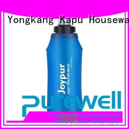 Purewell soft soft flask with filter soft flask water bottle for running