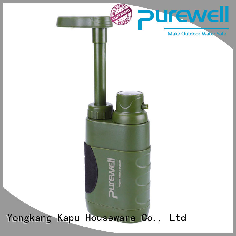 Purewell water filter pump customized for camping