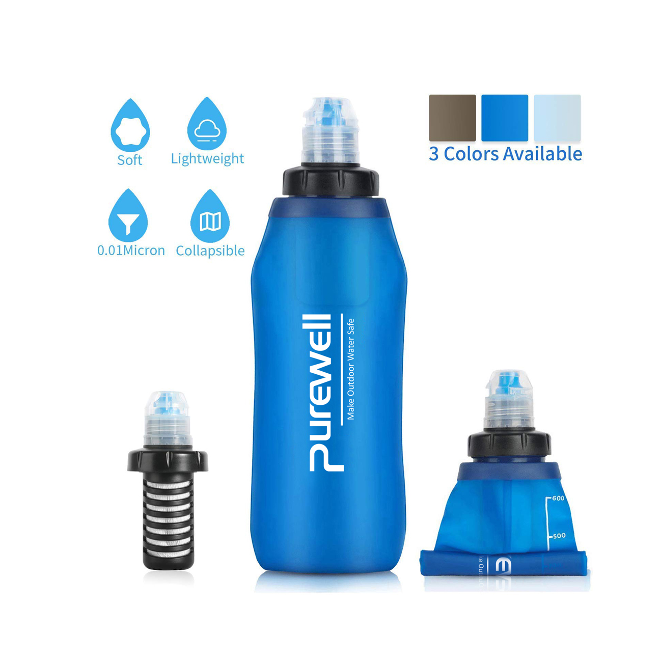 Purewell soft water flask wholesale for Backpacking-1