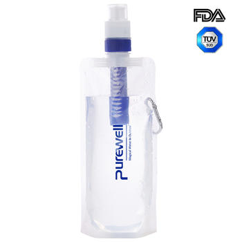 Purewell Collapsible Water Filter Bottle for Traveling