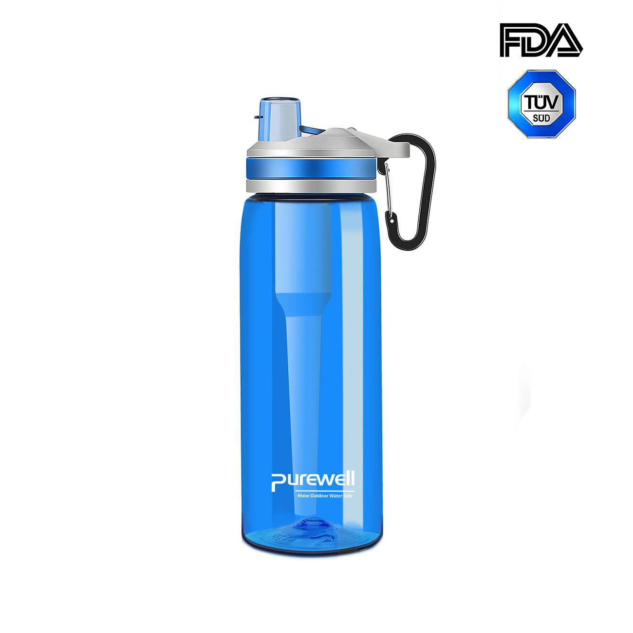 Water Filter Bottle with Activated Carbon Remove Chlorine, Bad Odor K8628