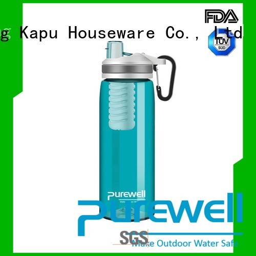 Purewell BPA-free water purification bottle inquire now for running