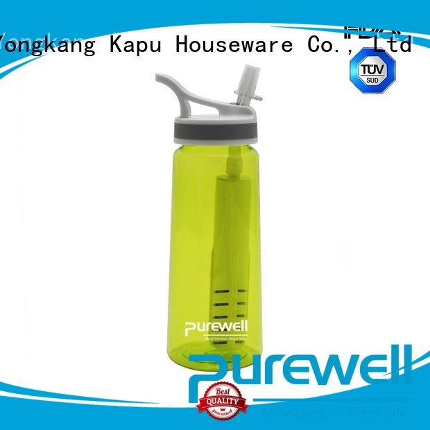 Purewell BPA-free water purifier bottle supplier for Backpacking