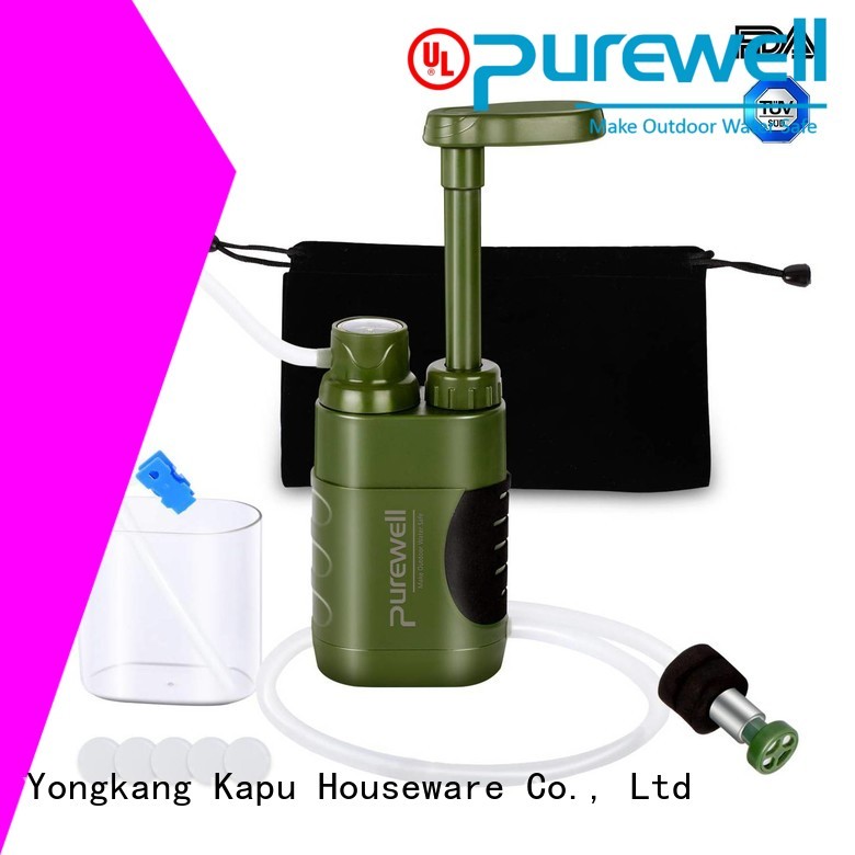 No chemical portable water purifier pump from China for camping