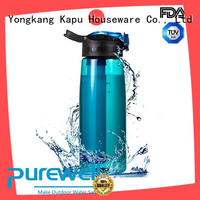 Purewell BPA-free water purifier bottle wholesale for Backpacking