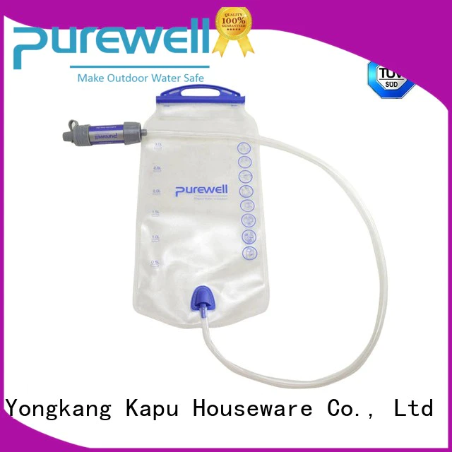 Purewell water filter bag factory price for travel