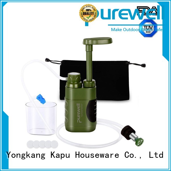 Purewell No chemical water filter pump from China for camping