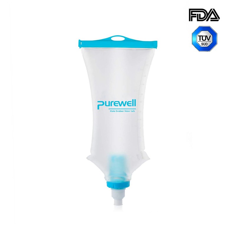Purewell Collapsible Gravity Water Filter Bag 2L for Travel K8635