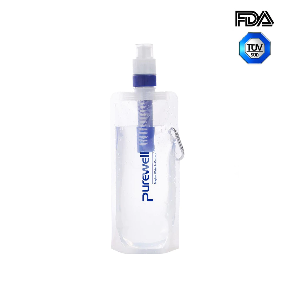 Purewell Collapsible Water Filter Bottle for Traveling K8621